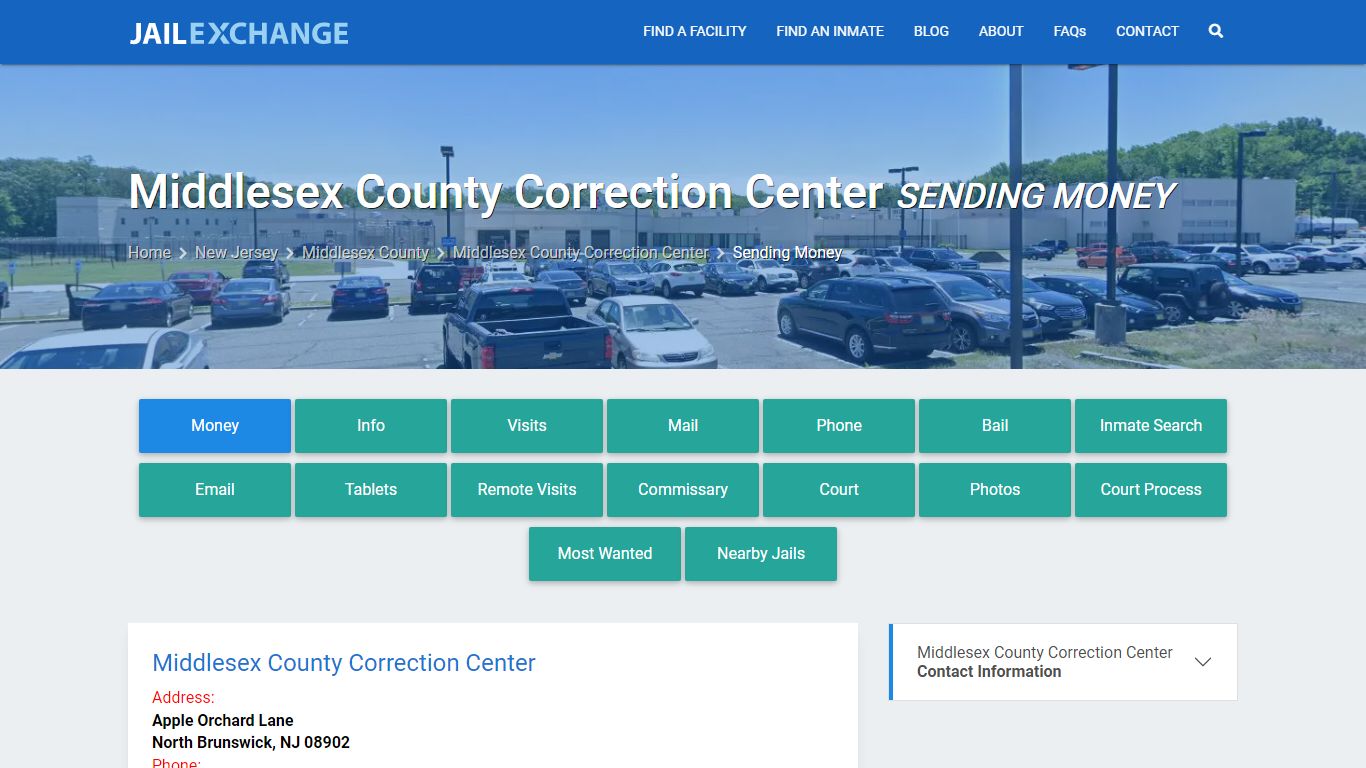 Send Money to Inmate - Middlesex County Correction Center, NJ